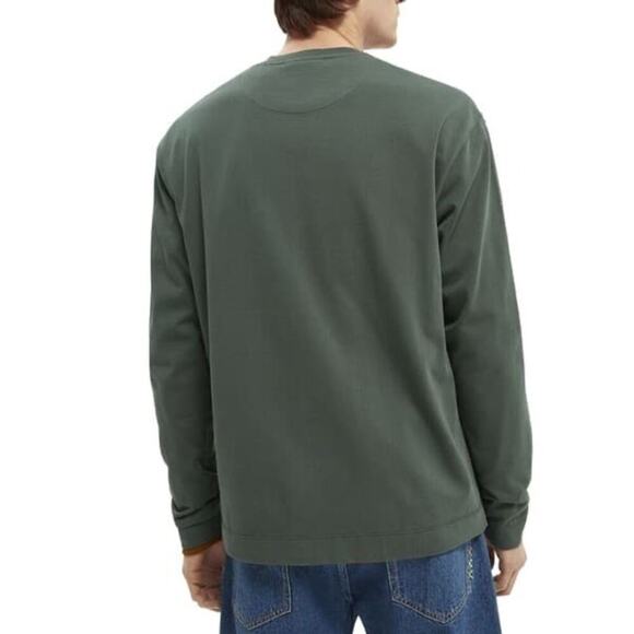 SCOTCH & SODA Grandad Henley Green Long Sleeve T-shirt Sz S - Picture 7 of 7